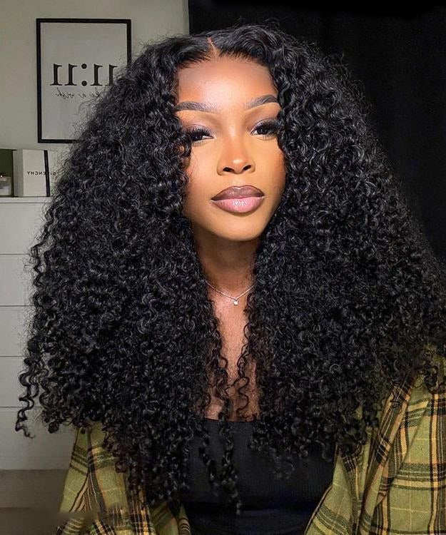 Kinky Curly 4x4 Transparent Closure Wig
