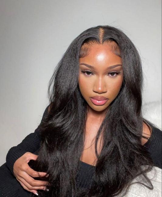 Kinky Straight 4x4 Transparent Closure Wig