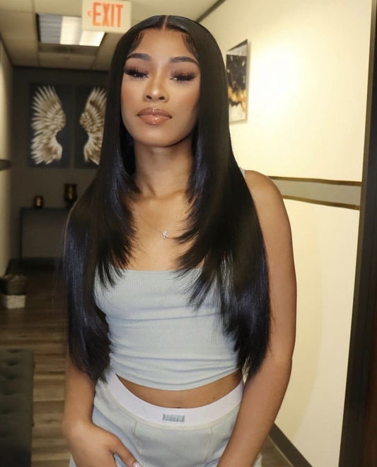 Straight 4x4 Transparent Closure Wig